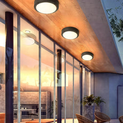Plafón de techo exterior LED IP65 negro moderno para pasillo