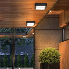 Plafón de techo exterior LED IP65 negro moderno para pasillo