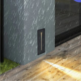 Aplique exterior empotrado LED IP65 rectangular moderno para zonas de paso