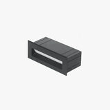 Aplique empotrable exterior rectangular IP65 con sensor de movimiento negro para paso