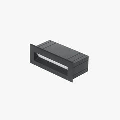 Aplique empotrable exterior rectangular IP65 con sensor de movimiento negro para paso