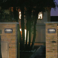 Aplique empotrado de pared LED moderno negro IP65 para paso exterior