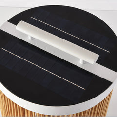 Lámpara solar de pie exterior LED IP65 portátil cilíndrica trenzada