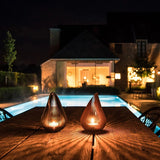 Portavelas de exterior de metal con diseño moderno decorativo
