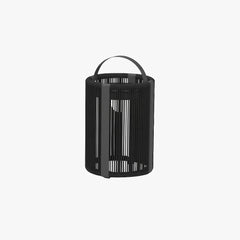 Lámpara de pie solar para exterior negra IP65 de estilo trenzado cilíndrico