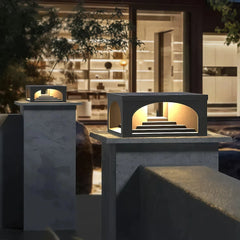 Baliza sobremuro exterior solar LED IP65 de diseño rectangular para pilar