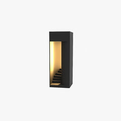 Baliza de jardín exterior negra IP65 rectangular de diseño moderno