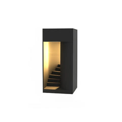 Baliza de jardín exterior negra IP65 rectangular de diseño moderno