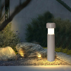 Baliza exterior de jardín LED IP65 en cemento diseño cilíndrico