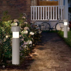 Baliza exterior de jardín LED IP65 en cemento diseño cilíndrico