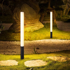 Baliza de exterior jardín LED cilíndrica negra IP65 moderna