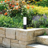 Baliza de exterior jardín LED cilíndrica negra IP65 moderna