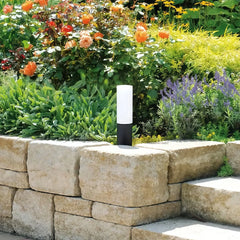 Baliza de exterior jardín LED cilíndrica negra IP65 moderna