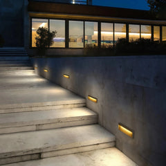 Baliza empotrable exterior LED IP65 con sensor de movimiento rectangular negra moderna