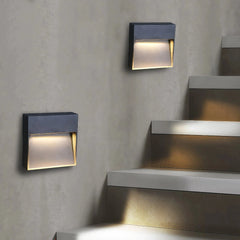 Baliza empotrable exterior LED IP65 con sensor de movimiento rectangular negra moderna