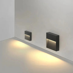 Baliza empotrable exterior LED IP65 con sensor de movimiento rectangular negra moderna