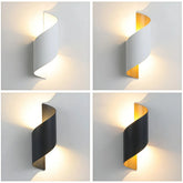 Aplique de pared exterior bidireccional LED moderno IP65 de aluminio en espiral
