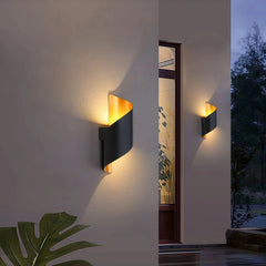 Aplique de pared exterior bidireccional LED moderno IP65 de aluminio en espiral