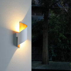 Aplique de pared exterior bidireccional LED moderno IP65 de aluminio en espiral