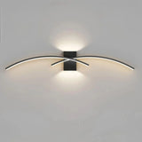 Aplique de pared moderno LED de metal con diseño curvo para dormitorio