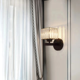 Aplique de pared cristal moderno LED negro elegante para salón