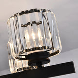 Aplique de pared cristal moderno LED negro elegante para salón