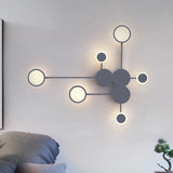 Aplique de pared LED de diseño moderno con 6 luces para salón