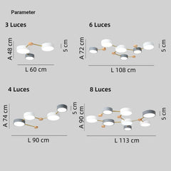Lámpara LED de Techo Estilo Nórdico y Diseño Molecular para Salón