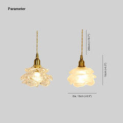 Luz colgante creativo de vidrio en forma de flor de oro