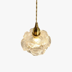 Luz colgante creativo de vidrio en forma de flor de oro