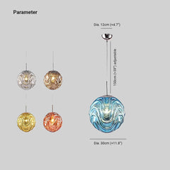 Araña de cristal esférica ondulada colorida