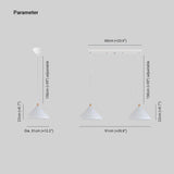 Luz colgante de comedor de sombra en forma de cono negro Luz