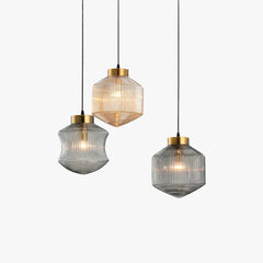 Fumo gris geométrico vidrio led luz colgante