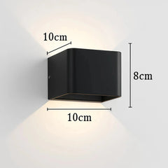 Aplique de pared cubo LED moderno bidireccional en varios colores para salón