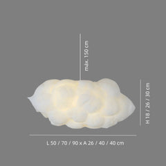 Lámpara Colgante en Forma de Nube LED Blanca para Dormitorio Infantil