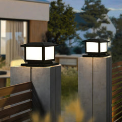 Lámpara solar LED sobremuro exterior vintage IP65 para pilar
