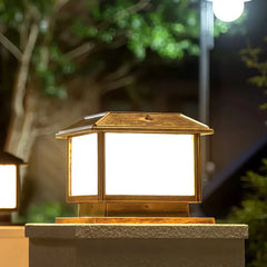 Lámpara solar LED sobremuro exterior vintage IP65 para pilar