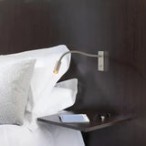 Aplique de pared de lectura LED con brazo flexible para mesita de noche