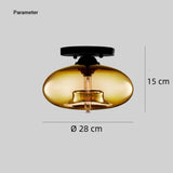 Lámpara De Techo De Vidrio Soplado LED Diseño Moderno 28 cm Pasillo