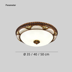 Lámpara de Techo LED Vintage de Vidrio Redonda para Dormitorio