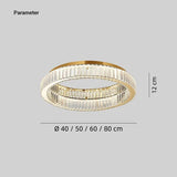 Lámpara de Techo LED Moderna de Cristal con Diseño de Anillo para Salón