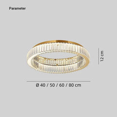 Lámpara de Techo LED Moderna de Cristal con Diseño de Anillo para Salón