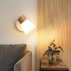 Aplique de pared nórdico LED orientable de vidrio blanco para dormitorio