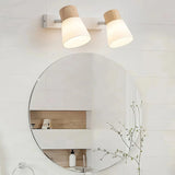 Aplique de pared nórdico LED orientable de vidrio blanco para dormitorio
