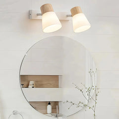 Aplique de pared nórdico LED orientable de vidrio blanco para dormitorio