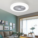 Ventilador de techo redondo con luz led moderno silencioso y con temporizador para dormitorio