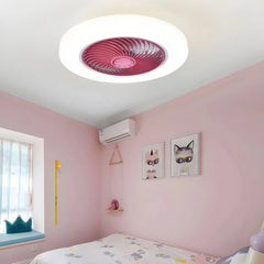 Ventilador de techo redondo con luz led moderno silencioso y con temporizador para dormitorio