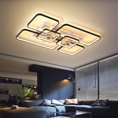 Ventilador de techo de diseño con luz LED, mando a distancia y estilo moderno para salón