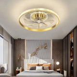 Ventilador de techo con diseño de flor dorado silencioso para dormitorio Ø50 cm