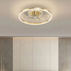Ventilador de techo con diseño de flor dorado silencioso para dormitorio Ø50 cm